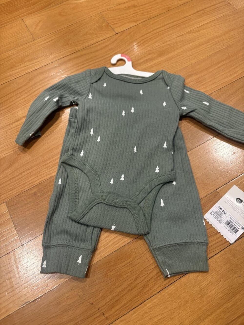 Cloud island Size Newborn Ribbed Bodysuit with Tree Print